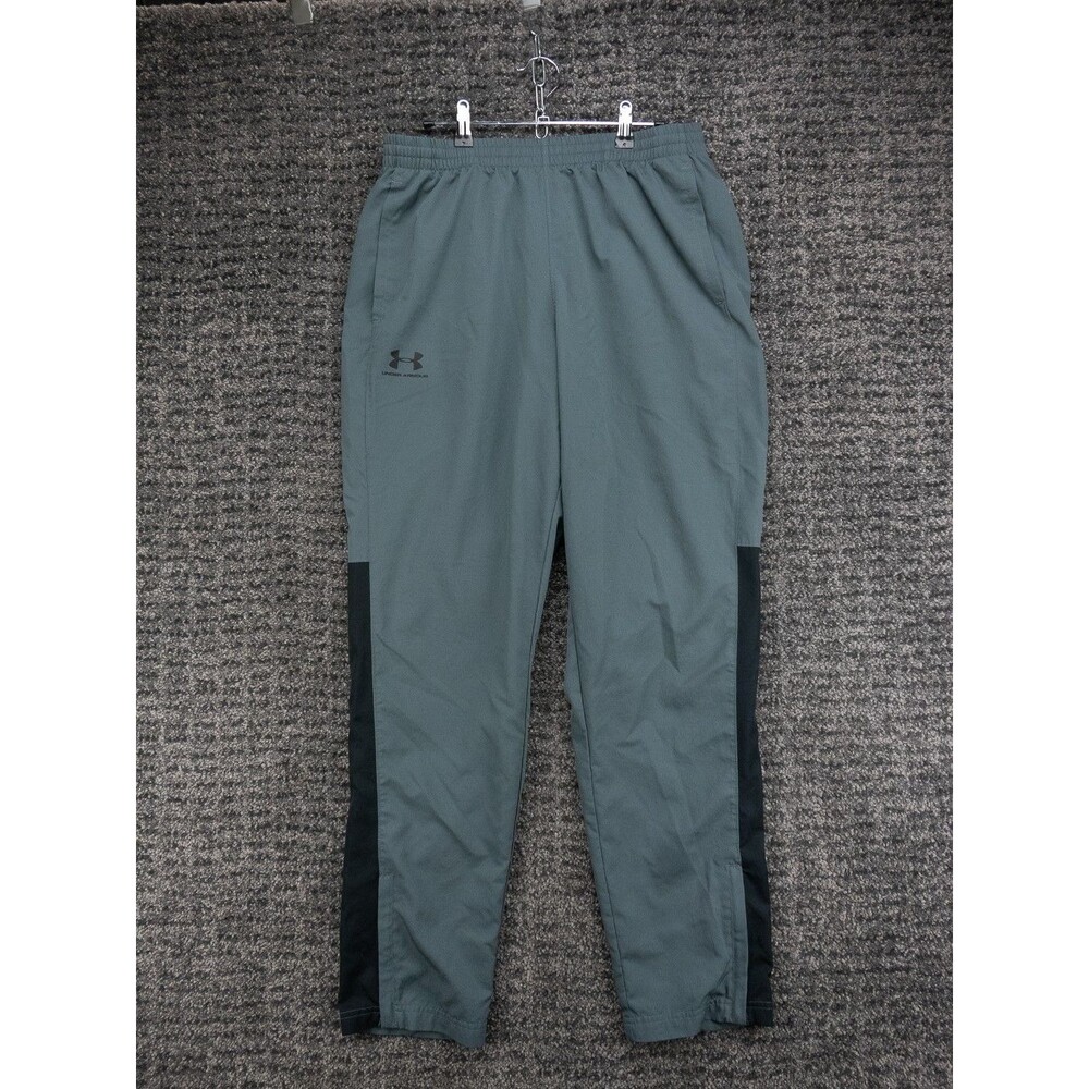 Under Armour Vital Woven Pants Mens Large Gray Elastic Waist Lined Training Logo